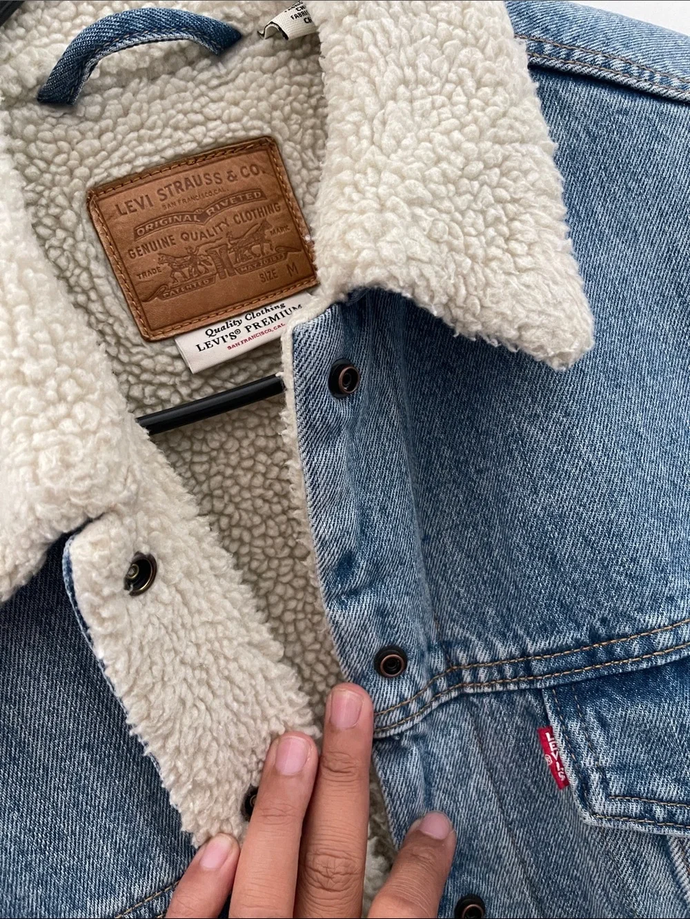 Levi's Light Blue Denim Sherpa-Lined Jacket